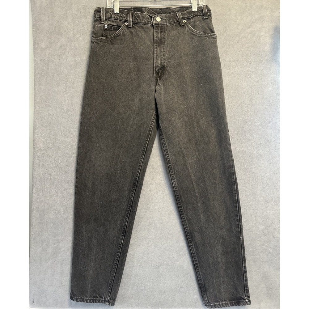 VTG 1993 Levis 550 Jeans Orange Tab USA Made Mens 36x32 (32.5x31) Black Tapered